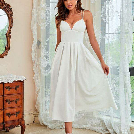 Chic Suspender Swing Dress - Effortless Style for Any Event - Très Elite