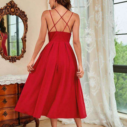 Chic Suspender Swing Dress - Effortless Style for Any Event - Très Elite