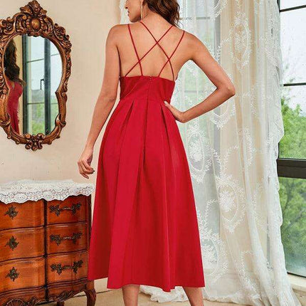 Chic Suspender Swing Dress - Effortless Style for Any Event - Très Elite