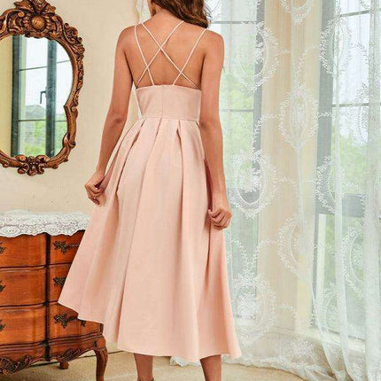 Chic Suspender Swing Dress - Effortless Style for Any Event - Très Elite