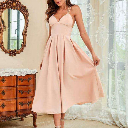 Chic Suspender Swing Dress - Effortless Style for Any Event - Très Elite