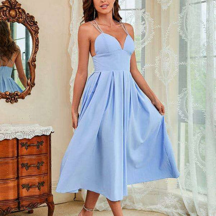Chic Suspender Swing Dress - Effortless Style for Any Event - Très Elite