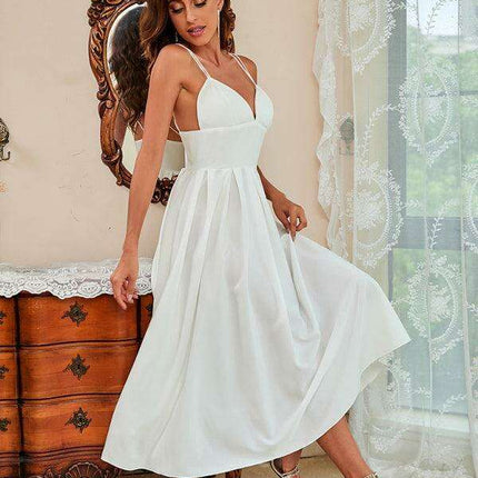 Chic Suspender Swing Dress - Effortless Style for Any Event - Très Elite