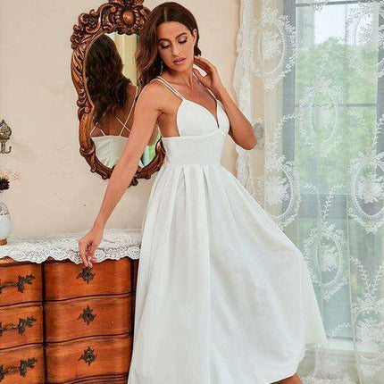 Chic Suspender Swing Dress - Effortless Style for Any Event - Très Elite
