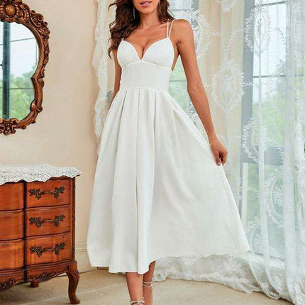 Chic Suspender Swing Dress - Effortless Style for Any Event - Très Elite