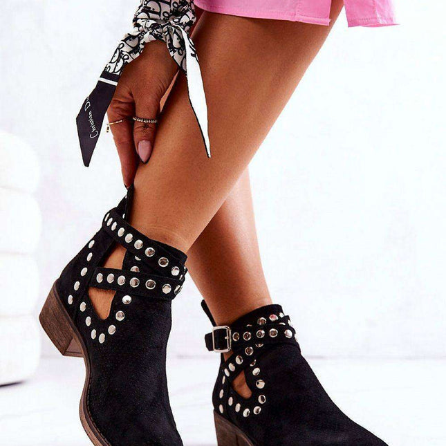 Chic Sustainable Women's Boots with Sparkling Rhinestones