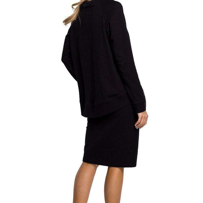 Chic Sweatshirt-Style Pencil Skirt for Sporty Elegance