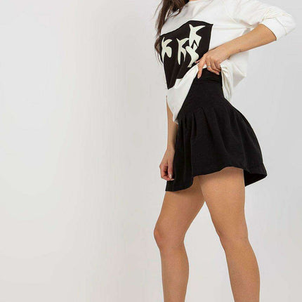 Chic Sweatshirt and Flared Skirt Ensemble - Très Elite