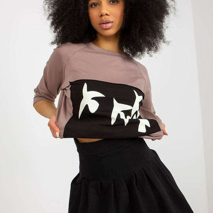 Chic Sweatshirt and Flared Skirt Ensemble - Très Elite