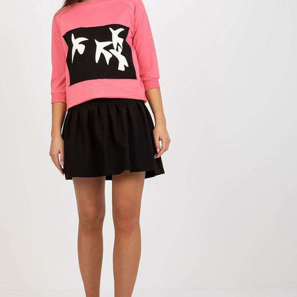 Chic Sweatshirt and Flared Skirt Ensemble - Très Elite