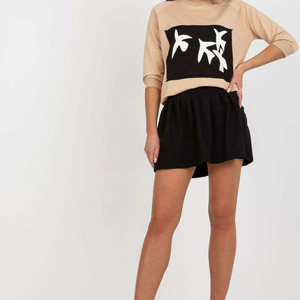 Chic Sweatshirt and Flared Skirt Ensemble - Très Elite