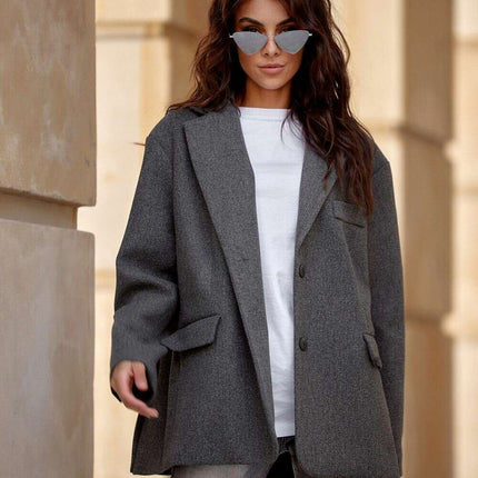 Chic Tailored Lapel Jacket by Roco Fashion