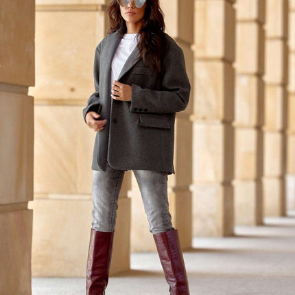 Chic Tailored Lapel Jacket by Roco Fashion - Très Elite