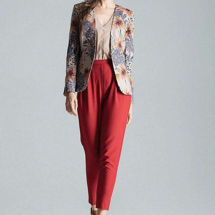 Chic Tailored Patterned Blazer with Waist Definition - Très Elite