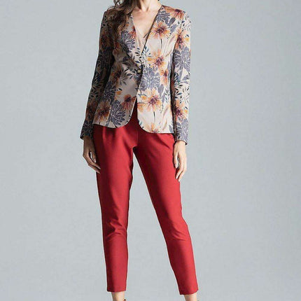 Chic Tailored Patterned Blazer with Waist Definition - Très Elite