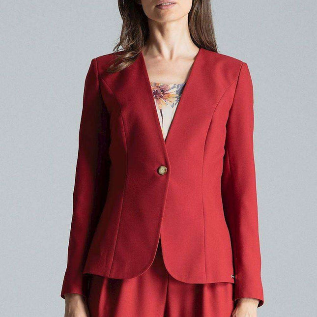 Chic Tailored Patterned Blazer with Waist Definition