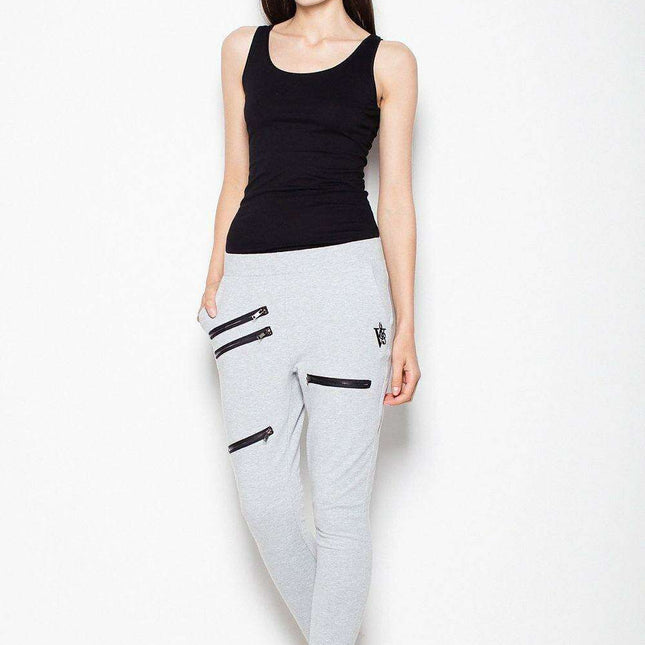 Chic Tapered Joggers with Modern Zipper Details