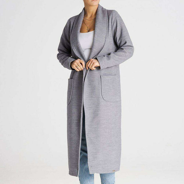 Chic Tie-Belted Long Coat