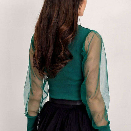 Chic Transparent Sleeve Blouse From Rue Paris Collection - Très Elite