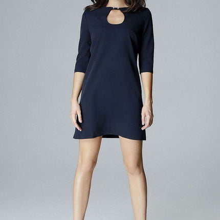 Chic Trapezoidal Sleeve Daydress with Stylish Clasp - Très Elite