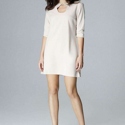 Chic Trapezoidal Sleeve Daydress with Stylish Clasp - Très Elite