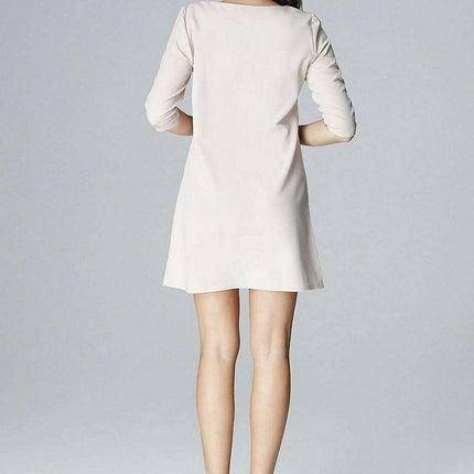 Chic Trapezoidal Sleeve Daydress with Stylish Clasp - Très Elite