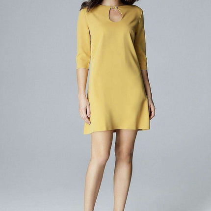 Chic Trapezoidal Sleeve Daydress with Stylish Clasp - Très Elite