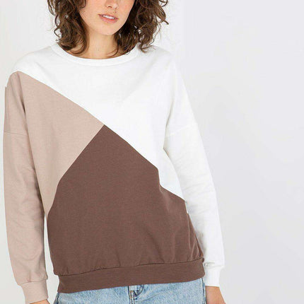 Chic Tri-Color Cotton Blend Pullover