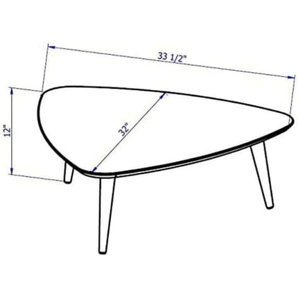 Chic Triangular White Gloss Coffee Table Set for Contemporary Living and Dining Areas - Très Elite