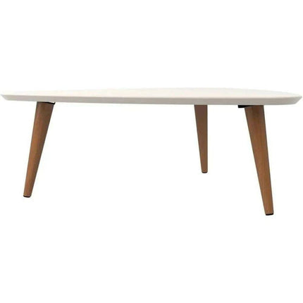 Chic Triangular White Gloss Coffee Table Set for Contemporary Living and Dining Areas - Très Elite