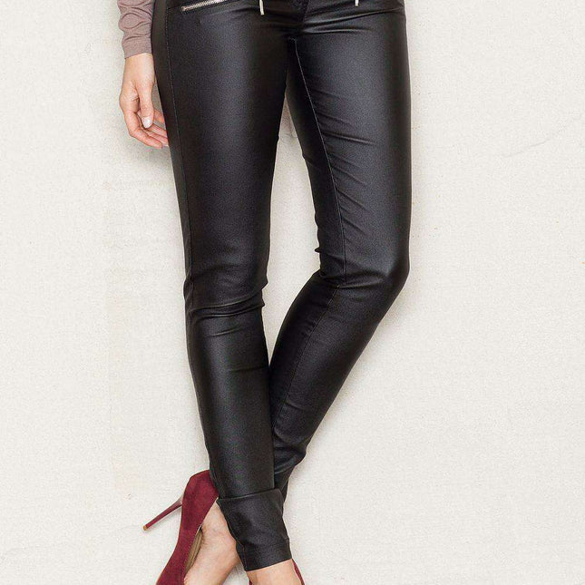 Chic Tubular Leg Trousers - Women's Fashionable Viscose Bottoms