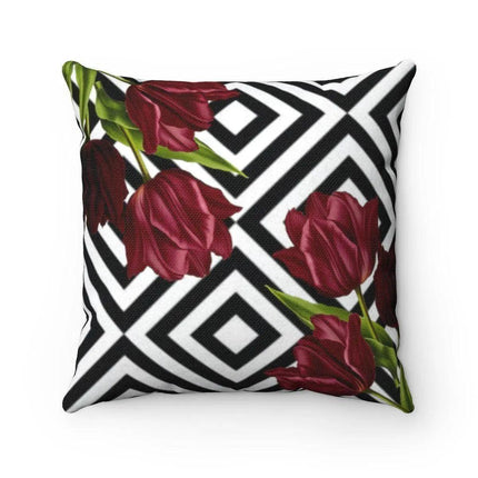 Chic Tulip Blossom Reversible Pillow Cover by Maison d'Elite