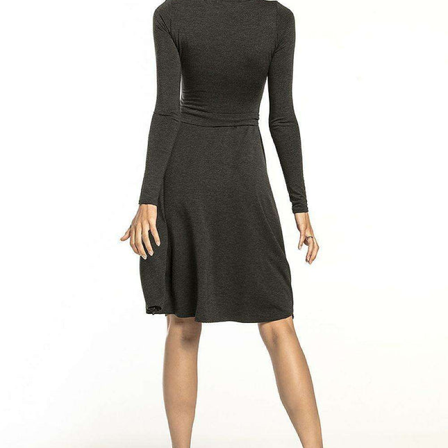 Chic Turtleneck Flared Maxi Dress