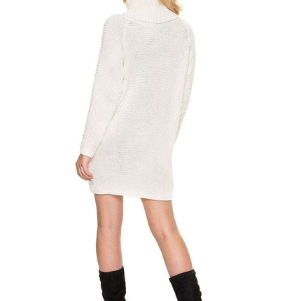 Chic Turtleneck Knit Mini Dress - Très Elite