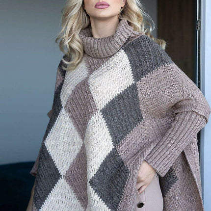 Chic Turtleneck Poncho Sweater for Ultimate Comfort - Très Elite