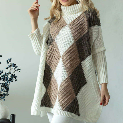 Chic Turtleneck Poncho Sweater for Ultimate Comfort