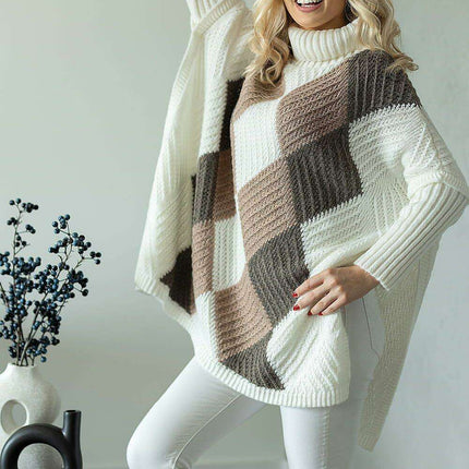 Chic Turtleneck Poncho Sweater for Ultimate Comfort - Très Elite