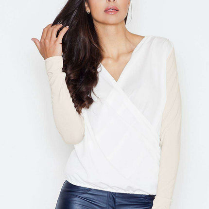 Chic Two-Tone Pleated Blouse for Women