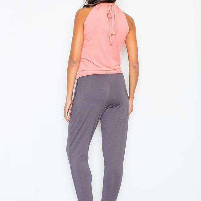 Chic Two-Tone Suit with Comfortable Stretch Waistband - 49931