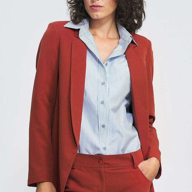 Chic Unbuttoned Blazer for Modern Elegance European Style