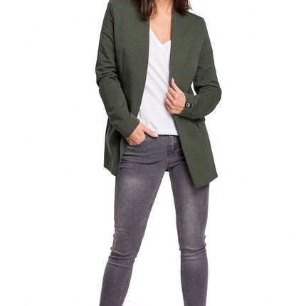 Chic Unbuttoned Cotton Blend Jacket with Functional Flap Pockets - Très Elite