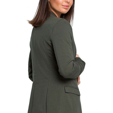 Chic Unbuttoned Cotton Blend Jacket with Functional Flap Pockets - Très Elite