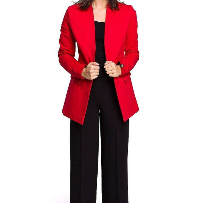 Chic Unbuttoned Cotton Blend Jacket with Functional Flap Pockets - Très Elite