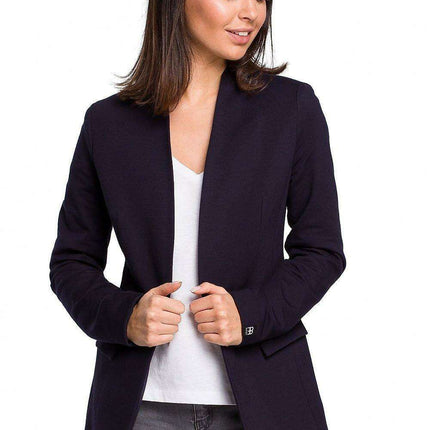 Chic Unbuttoned Cotton Blend Jacket with Functional Flap Pockets - Très Elite