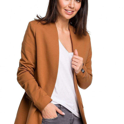 Chic Unbuttoned Cotton Blend Jacket with Functional Flap Pockets - Très Elite