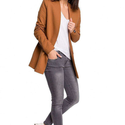 Chic Unbuttoned Cotton Blend Jacket with Functional Flap Pockets - Très Elite
