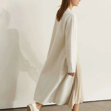 Chic V-Neck Button-Embellished Winter Cardigan for Women - Cozy Loose Fit Knit Top