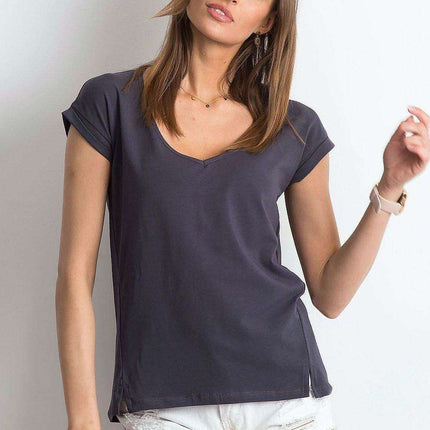 Chic V-Neck Essential Cotton Top for Women