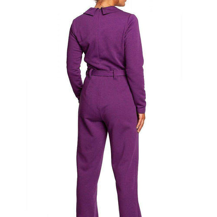 Chic V-Neck Jumpsuit Set with Stylish Belt - Très Elite