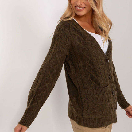 Chic V-Neck Knit Cardigan with Customizable Buttons - Très Elite